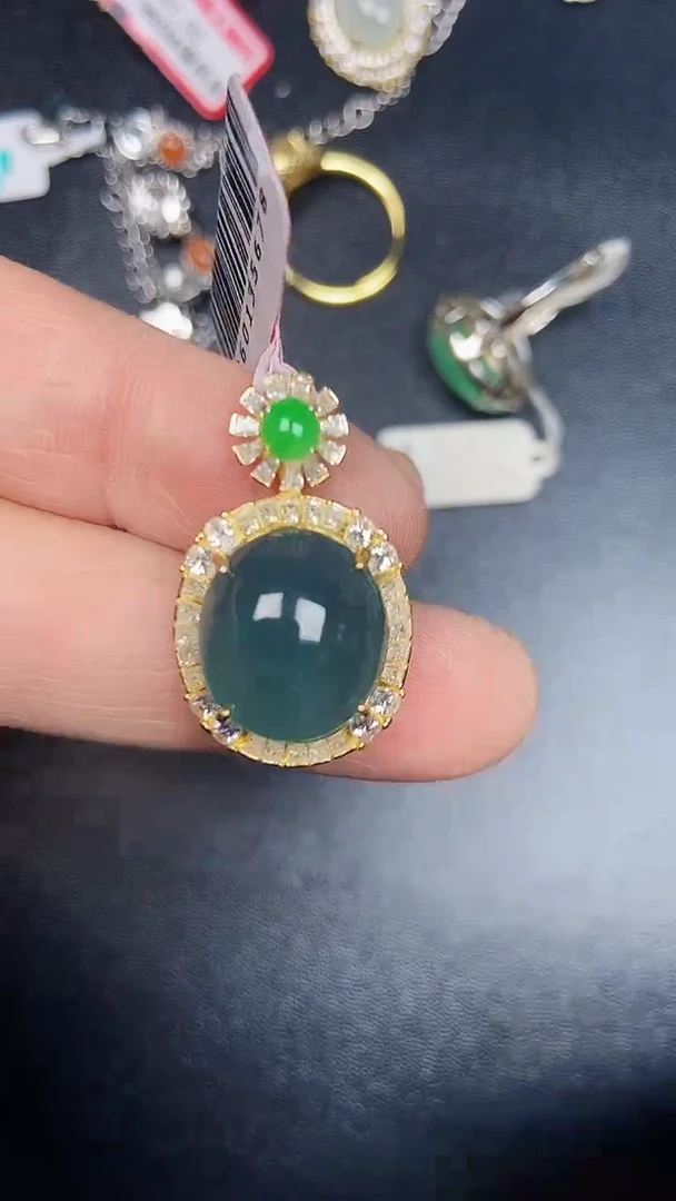 银S925镶嵌戒指翡翠3020