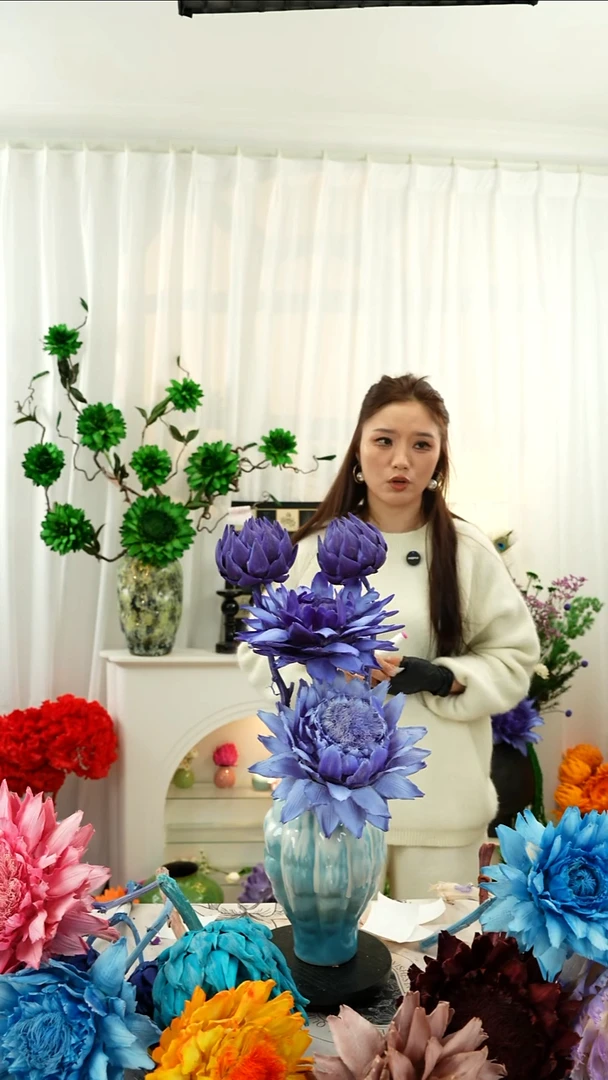 永生洋蓟 霸王花4个头叶片有伤【紫色】A24