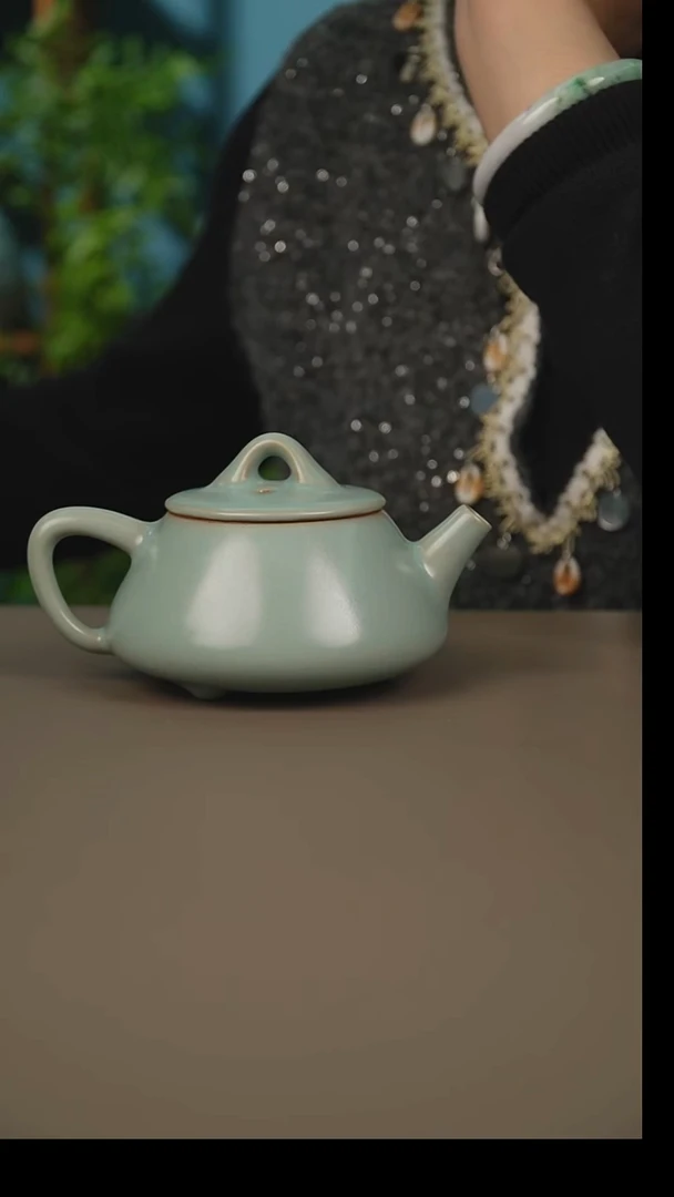 杯仿古天青石瓢壶微暇