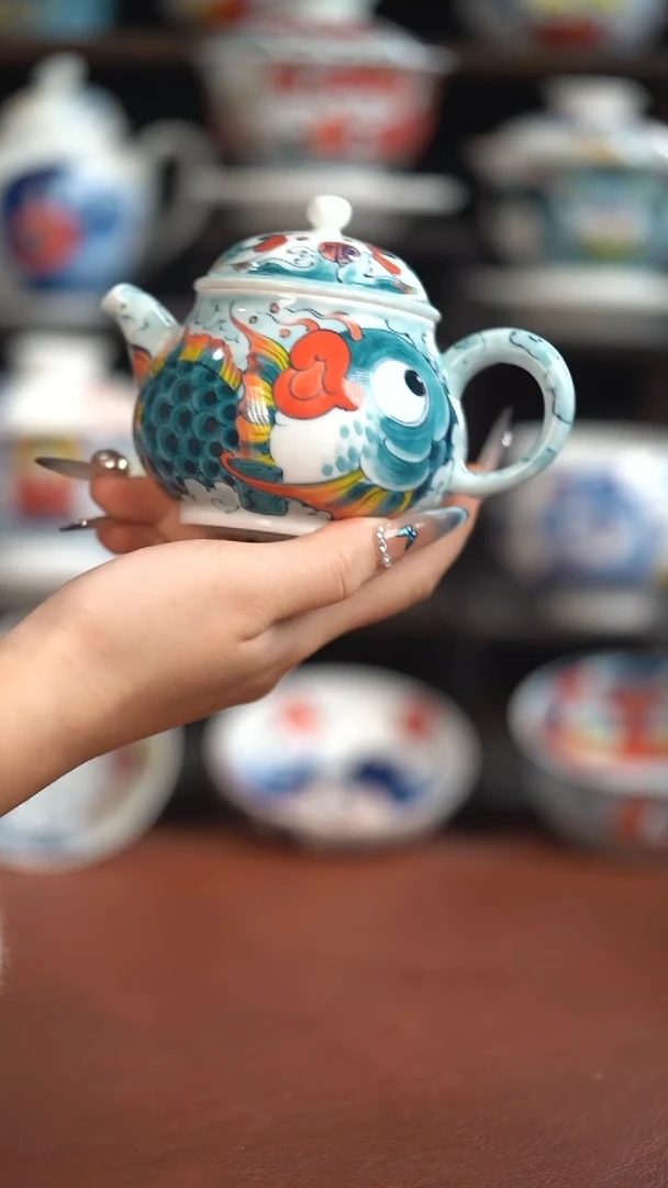 老师作品神仙鱼茶壶（微瑕福利）