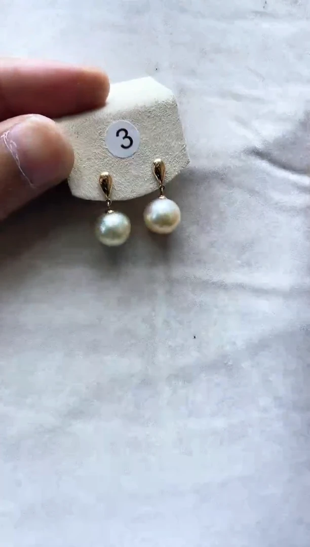【闪购商品】海水珍珠耳饰18K金镶嵌2