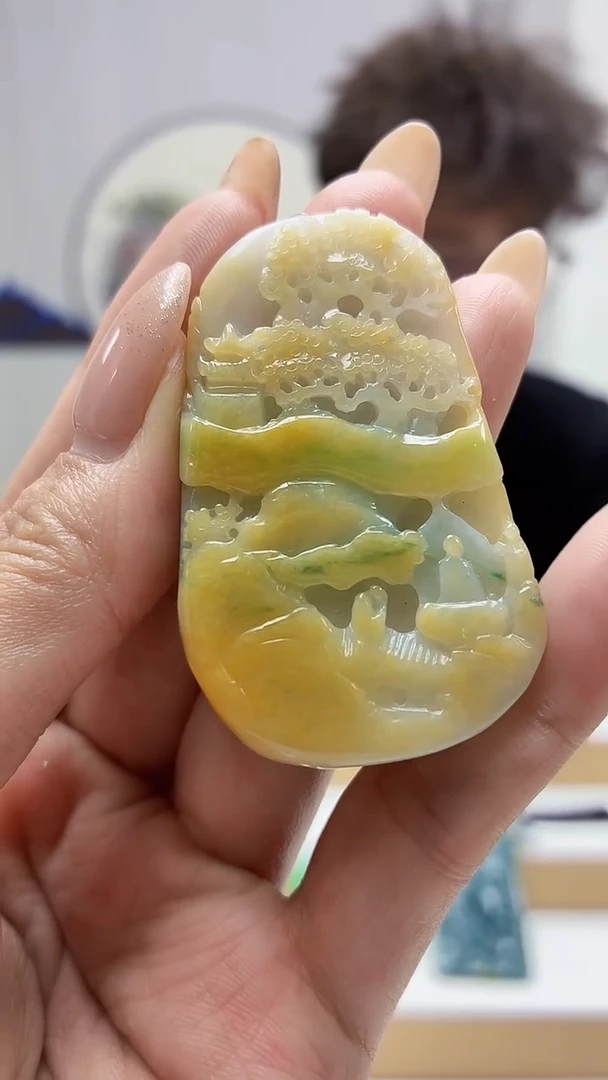 未镶嵌定制翡翠4688MM-毛货挂件73