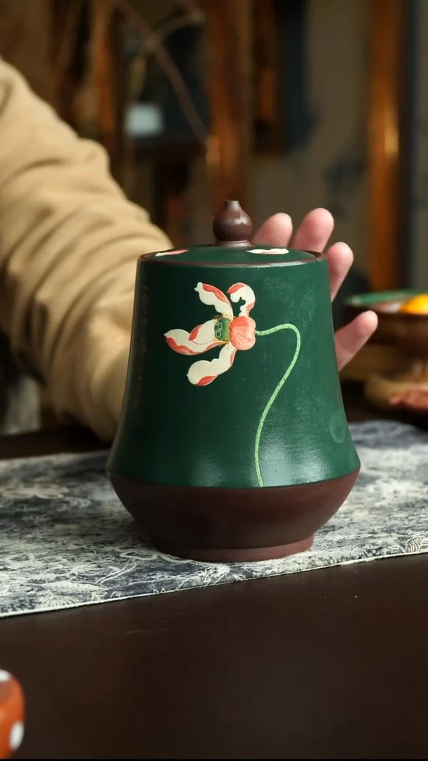 茶杯紫砂3号 微瑕特价荷花茶叶罐 宜兴紫砂原矿作品