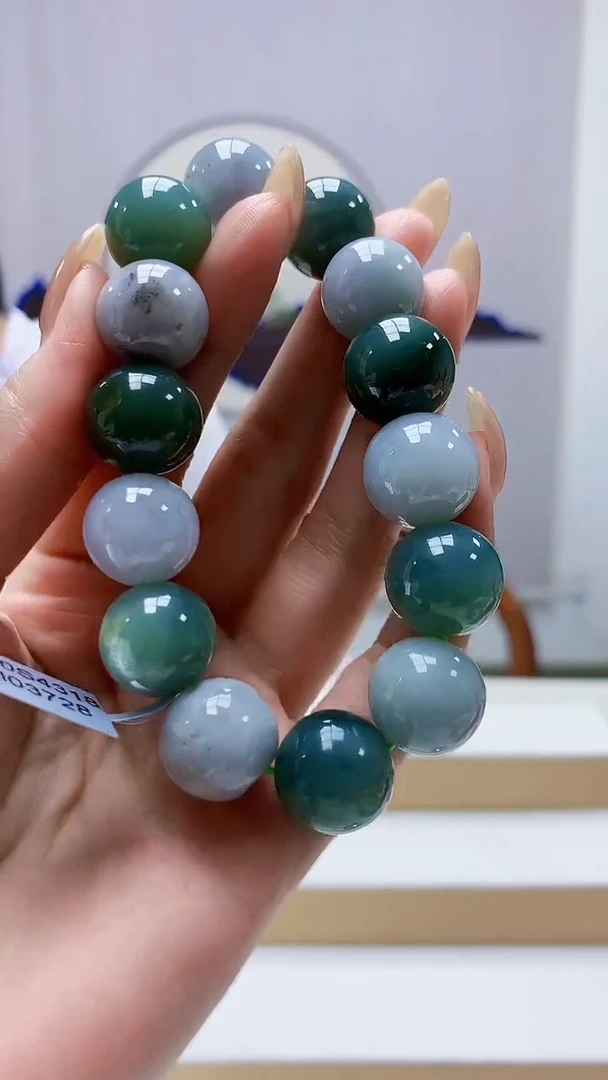 未镶嵌定制翡翠5145MM-毛货手串79