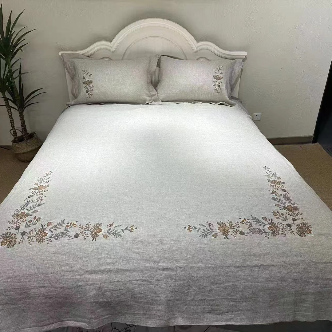 【二叔力荐】春和景明（纯汉麻绣花被套三件套）