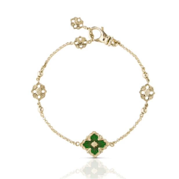 未使用 BUCCELLATI/布契拉提 OPERA 系列 绿色珐琅歌剧院手链