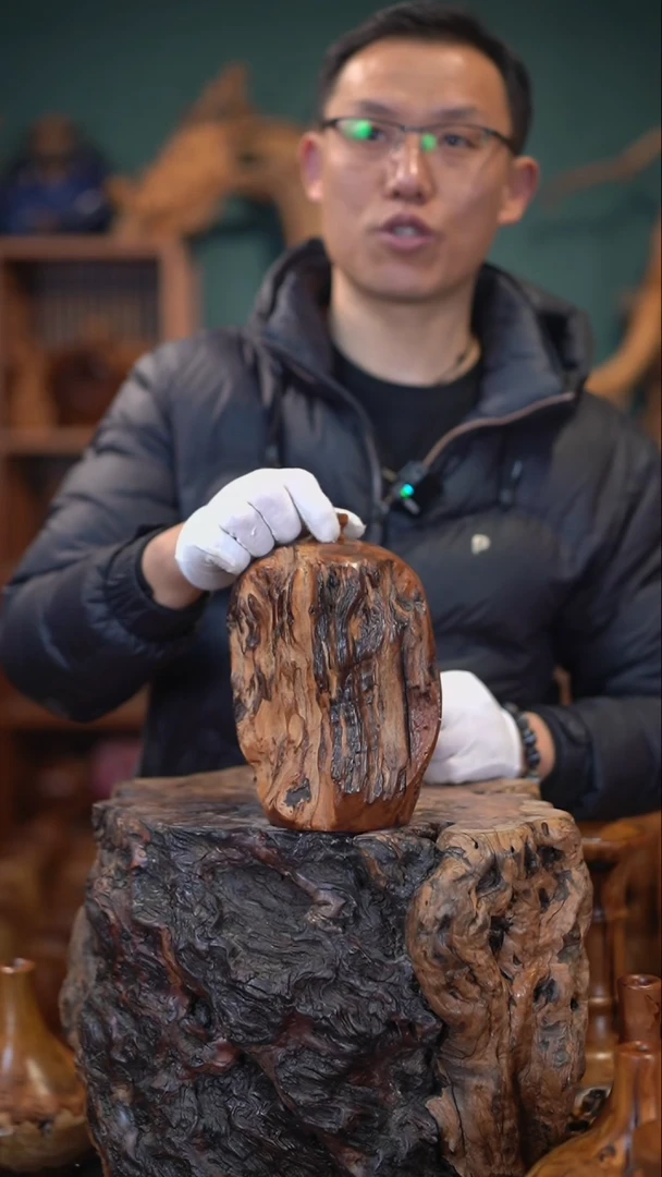 【闪购商品】枣木雷击枣木随型花器