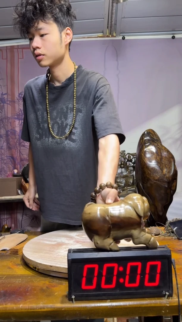 金丝楠化**羽金丝楠木摆件