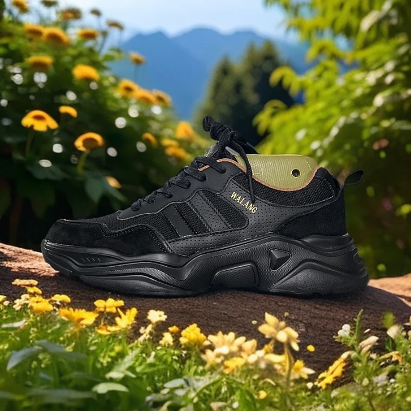 【2025夏季轻薄新品】男头层牛皮加单网超薄透气百搭耐脏日常休闲鞋