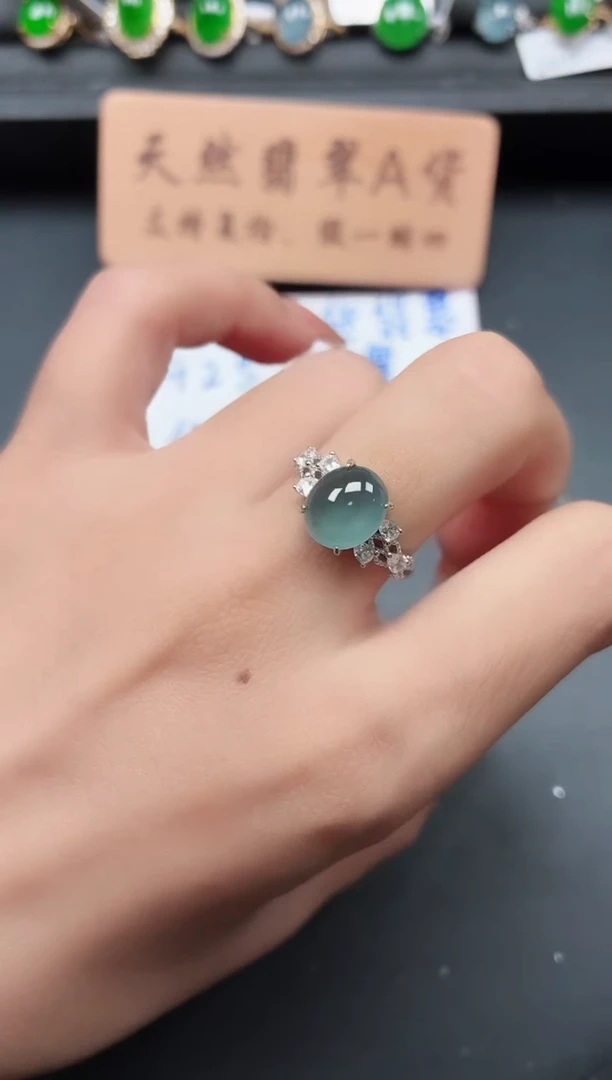 银S925镶嵌戒指翡翠11
