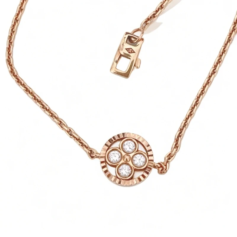 99新 LouisVuitton/路易威登 玫瑰金LV 四叶草镶钻手链 W54169Q