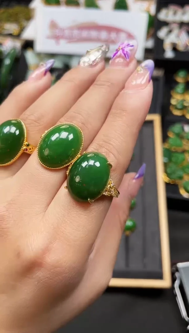 【闪购商品】和田玉戒指银S925镶嵌多样性发一