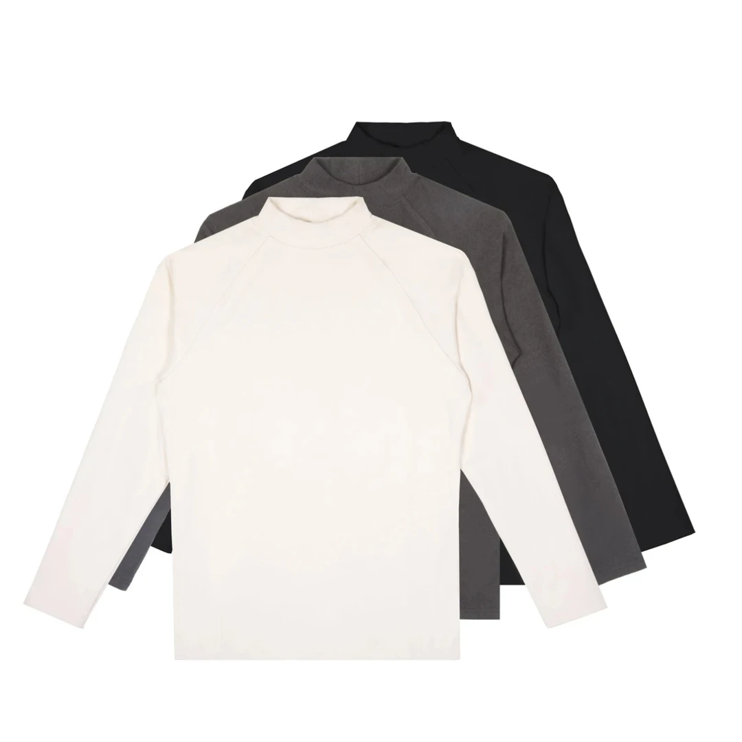 美式德绒打底衫秋冬保暖内搭半高领T恤纯色长袖内衣男士上衣