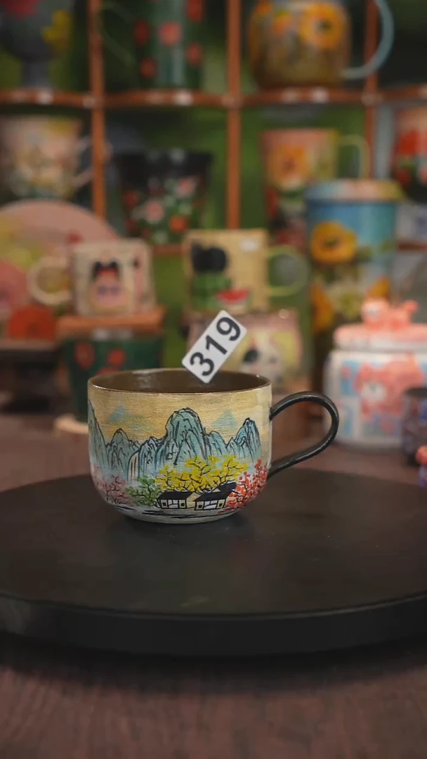 紫砂油画釉下彩手绘319