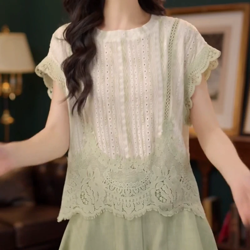 【薄荷青柚】新款休闲甜美百搭小众短袖女夏季上衣LK2505311