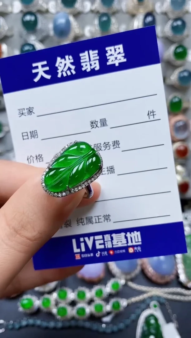 【闪购商品】翡翠戒指银S925镶嵌0206