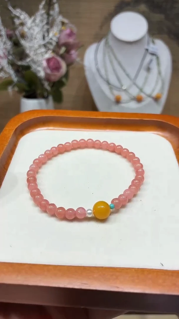 无铁合金红.纹蜡蜡手串