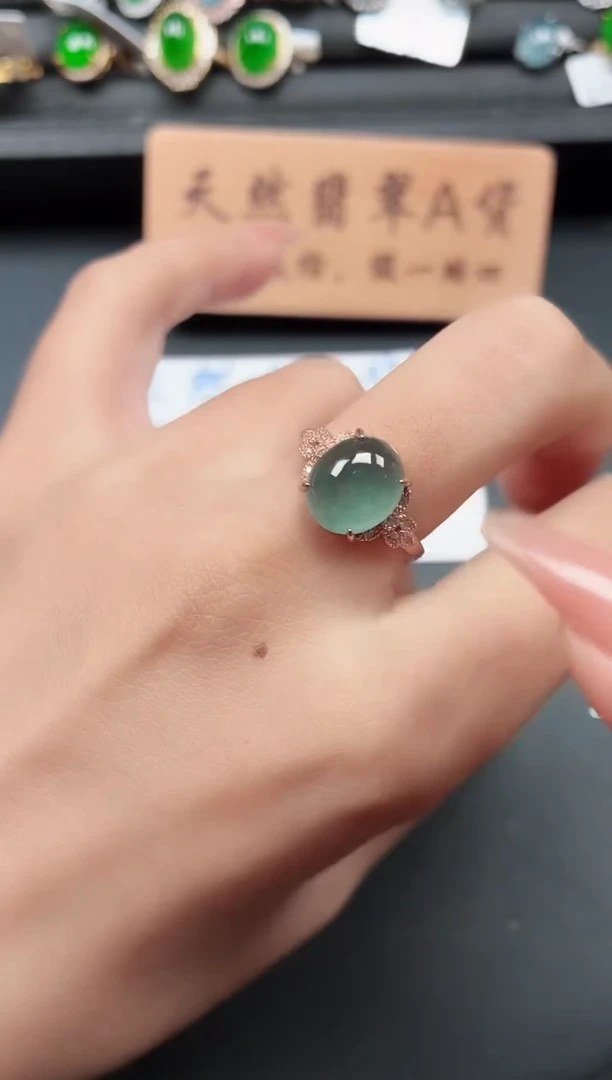 银S925镶嵌戒指翡翠11111