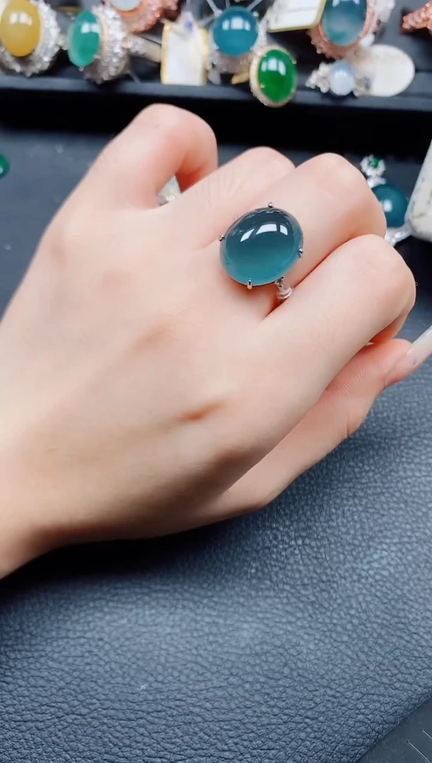 银S925镶嵌戒指翡翠翡翠