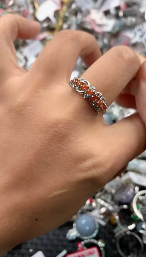 银S925镶嵌戒指翡翠777                8