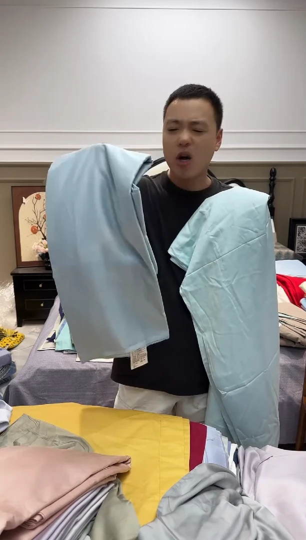 天丝天丝蓝色被罩+蓝色床单+自配天丝枕套