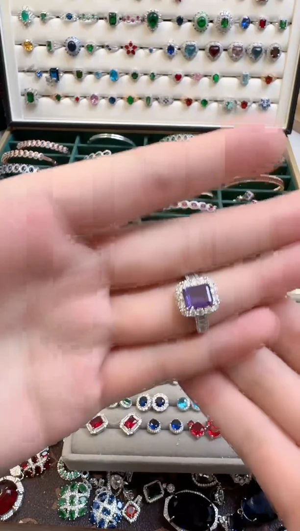 未镶嵌戒指紫晶紫水晶戒指