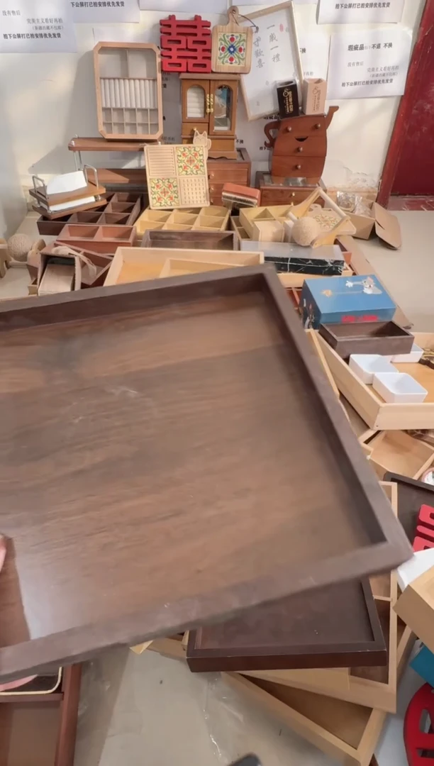 胡桃色正方形托盘微瑕拍下不退不换无售后