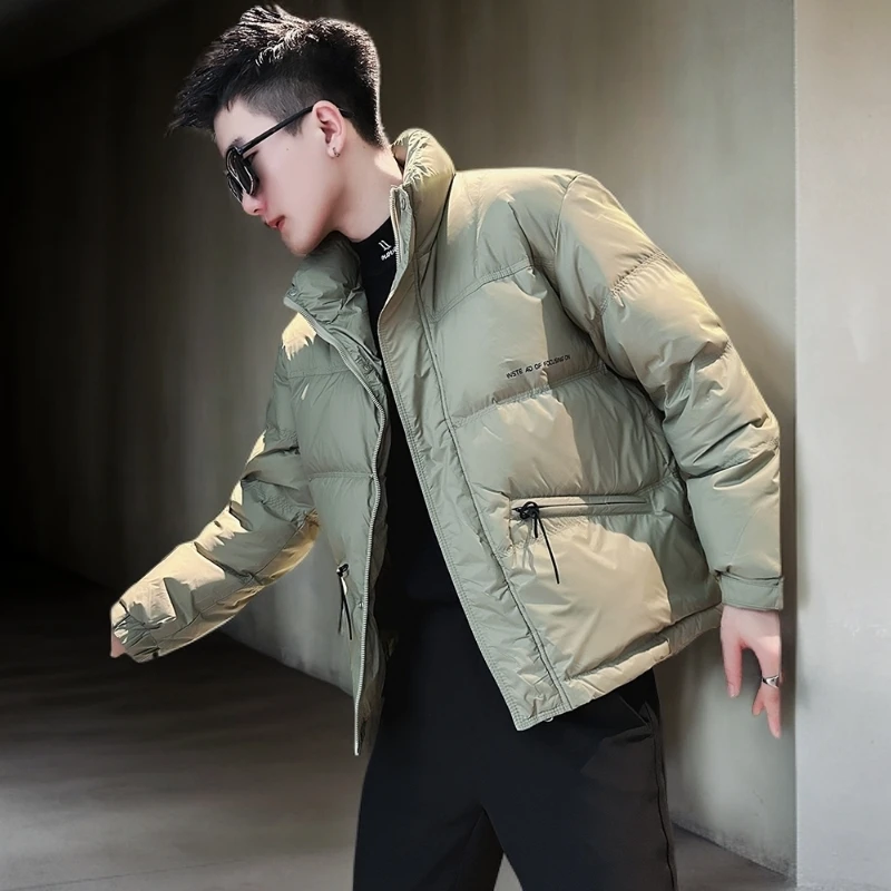 VALVOELITE冬季羽绒服加厚短款上衣男士冬装外套男装休闲痞帅立领