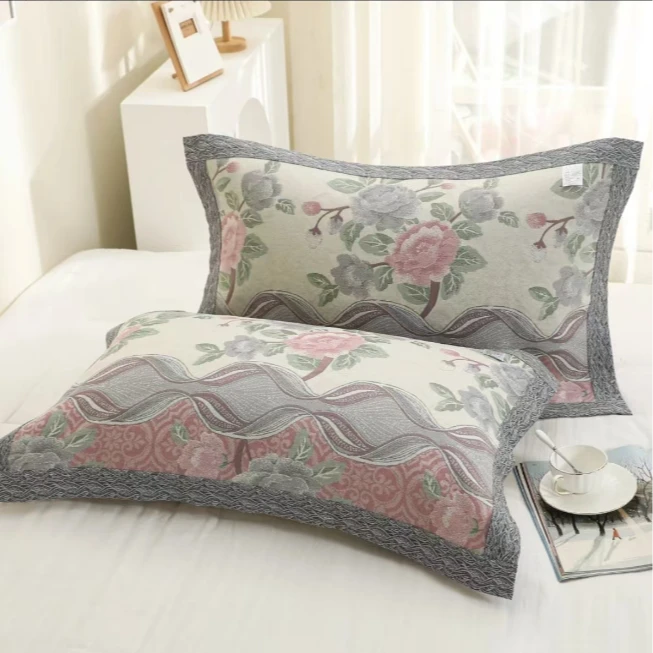 多层纱布枕巾--四月芳菲