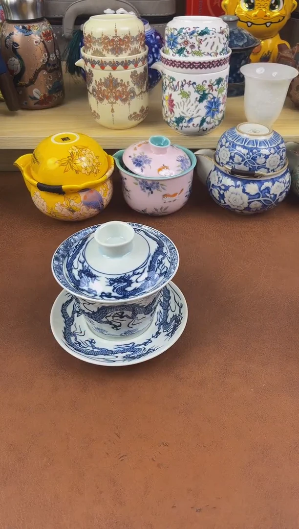 陶瓷茶具摆件旅行套组