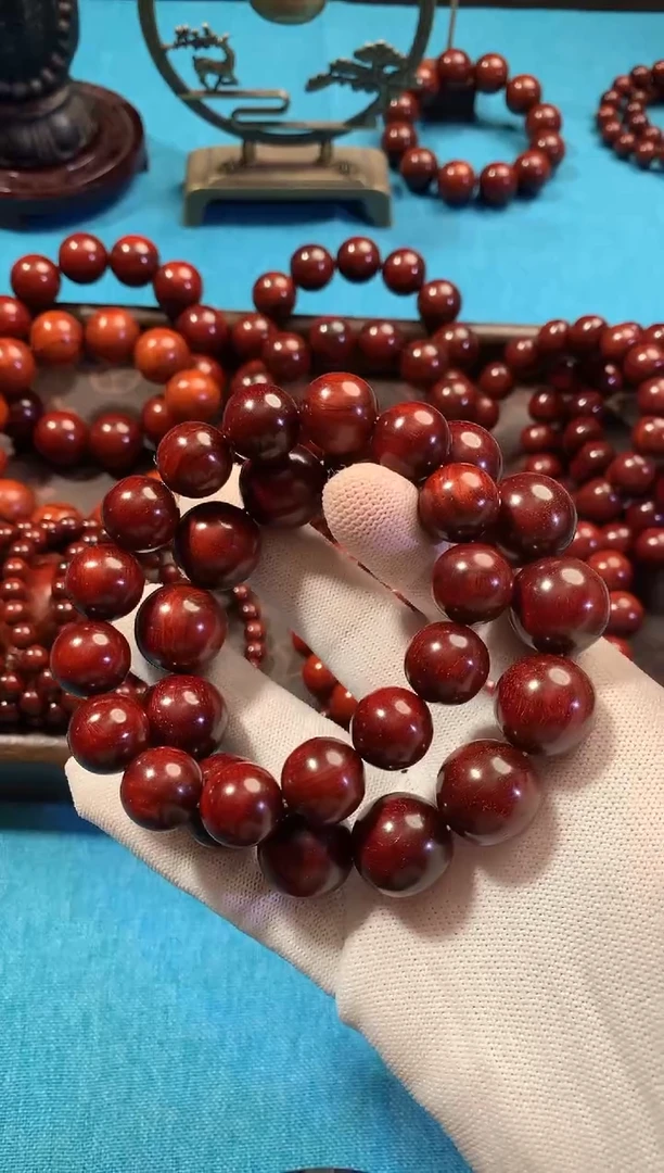 手串/手链小叶紫檀印度小叶紫檀（檀香紫檀）1.5龙鳞同料+2.0带鳞底