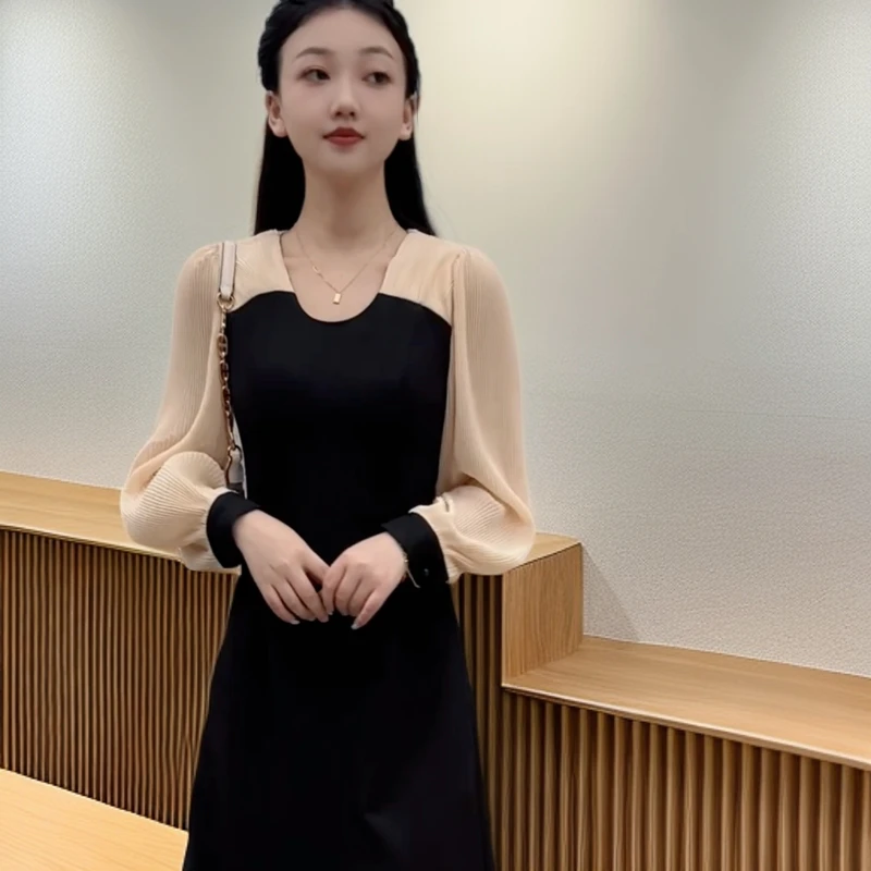 【琳琳专属】【法式绮梦】优雅复古风长袖连衣裙女气质显瘦中长款裙子