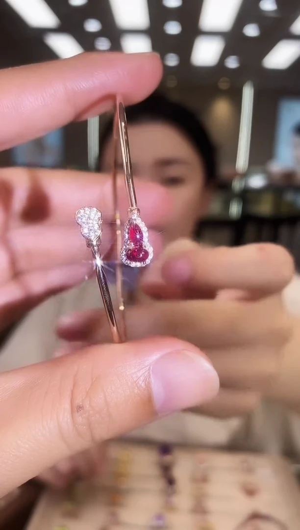 银S925镶嵌手镯红宝石04