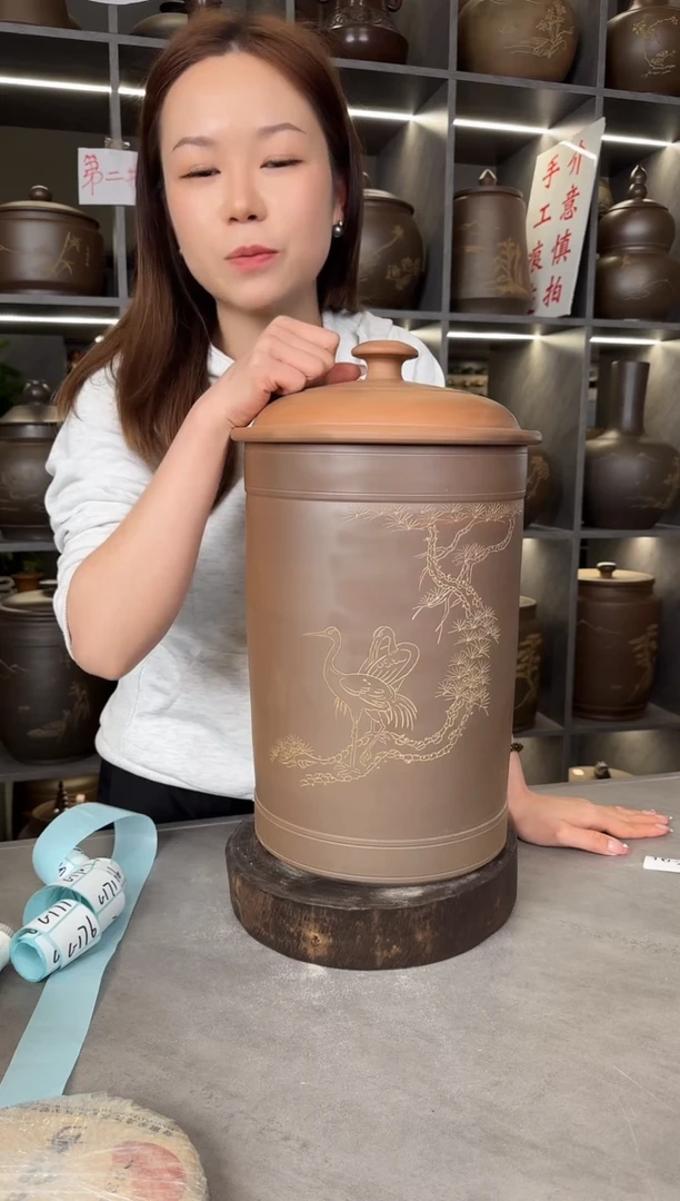 【闪购商品】罐本陶手作坭兴陶5-8斤装茶叶罐手工痕迹