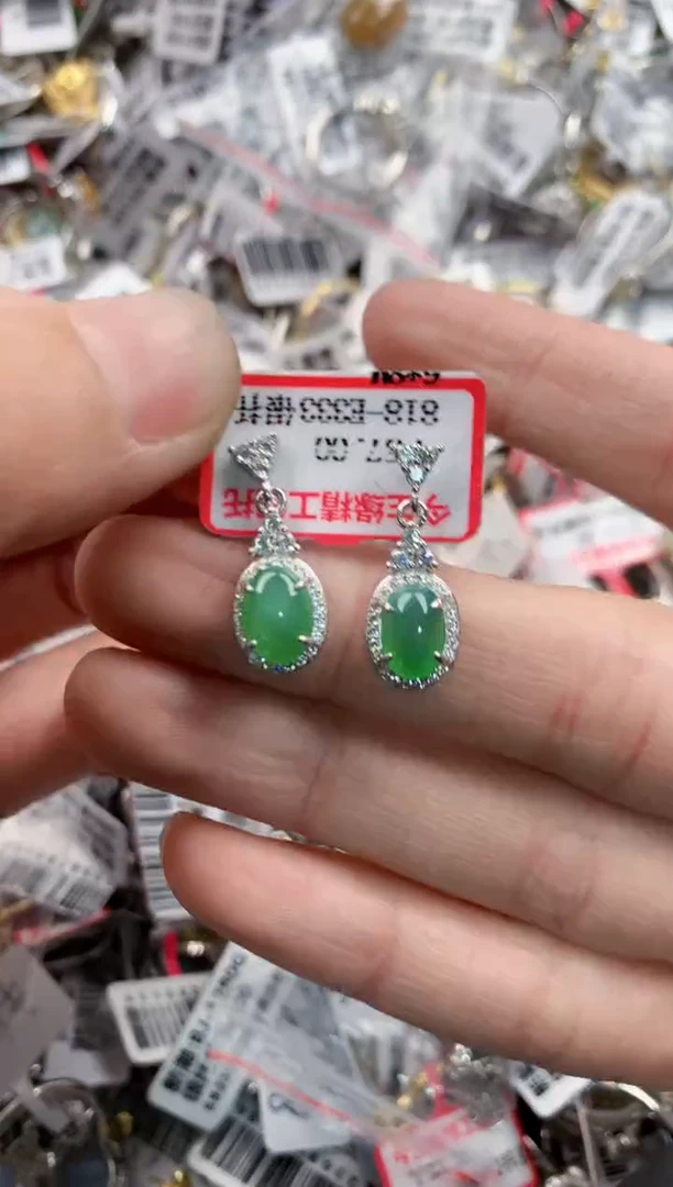 银S925镶嵌戒指翡翠14-14-14    7