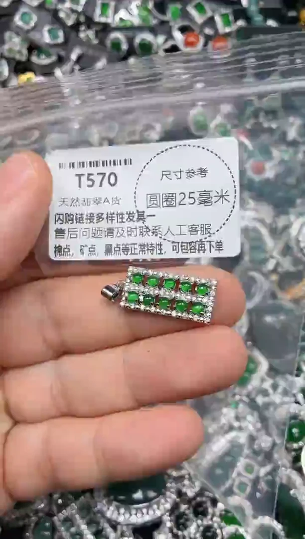 翡翠未镶嵌颈饰T570吊坠