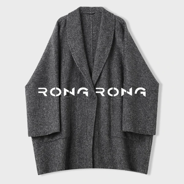 溶溶【薄雾烟年】RONGRONG绵羊毛桑蚕丝羊驼毛双面呢外套24D726