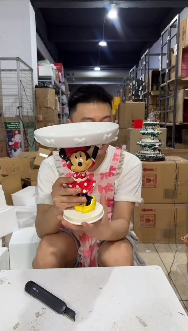 瓷片陶瓷米妮托盘摆件