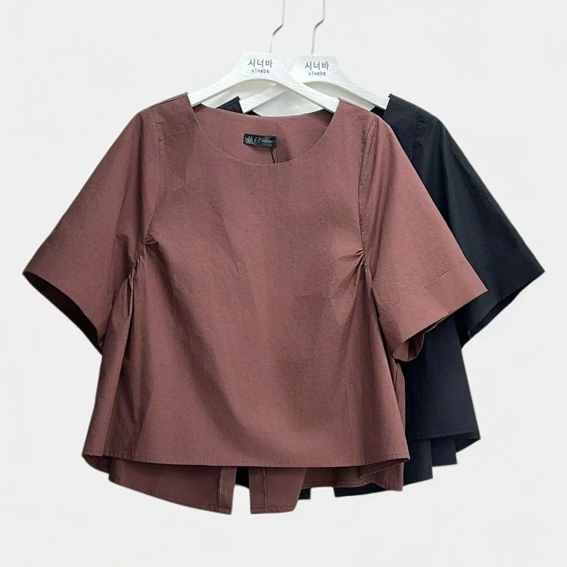 【xineba2】韩国女士后下摆开叉套头娃娃衫时尚洋气舒适减龄潮流