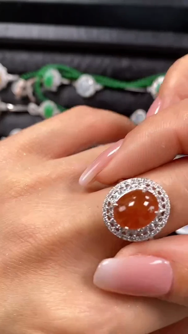 【闪购商品】翡翠戒指银S925镶嵌8360