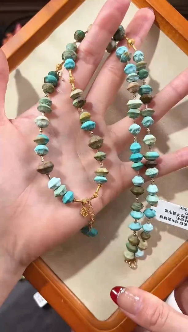 【闪购商品】绿松石颈饰18K金镶嵌绿松石项链