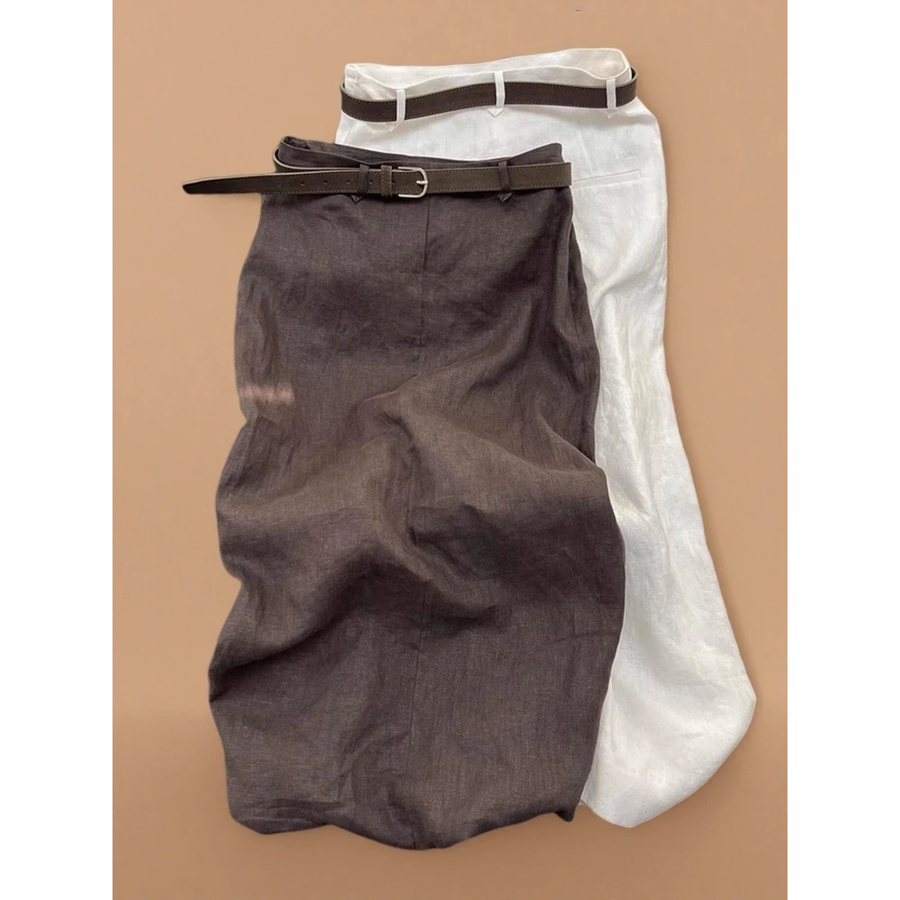 端庄优雅大气！高级感不撞款咖色半身裙女夏季气质高腰a字中长裙子