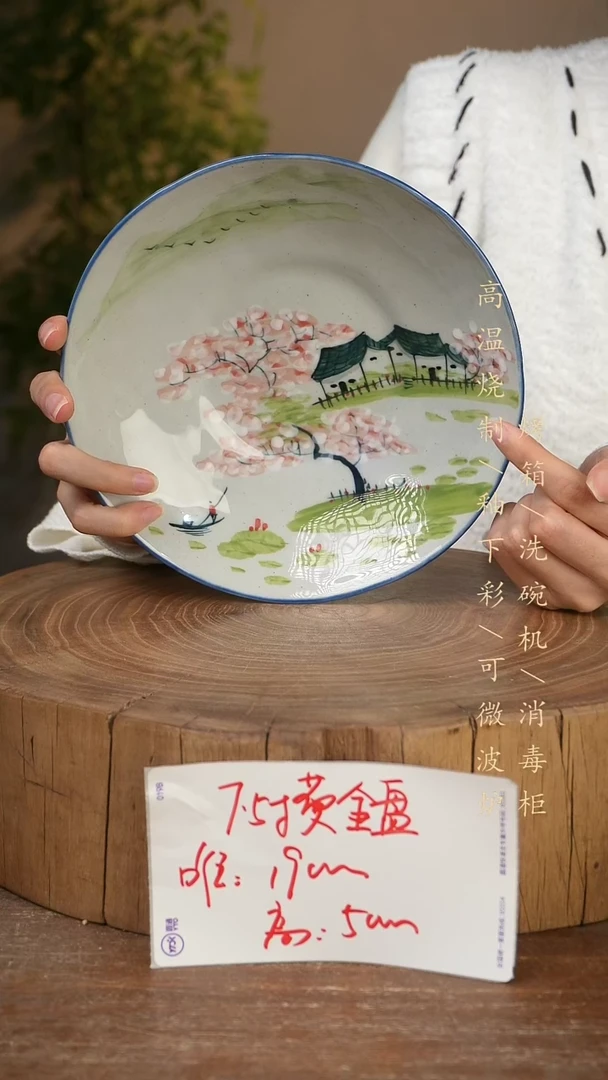 碗瓷景德镇手工手绘高温瓷釉下彩