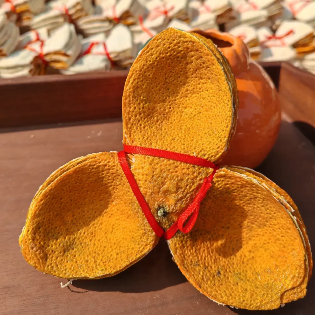 2024新会陈皮扎花500克*1瓶新会东甲圈枝冬后大红皮扎花陈皮特产