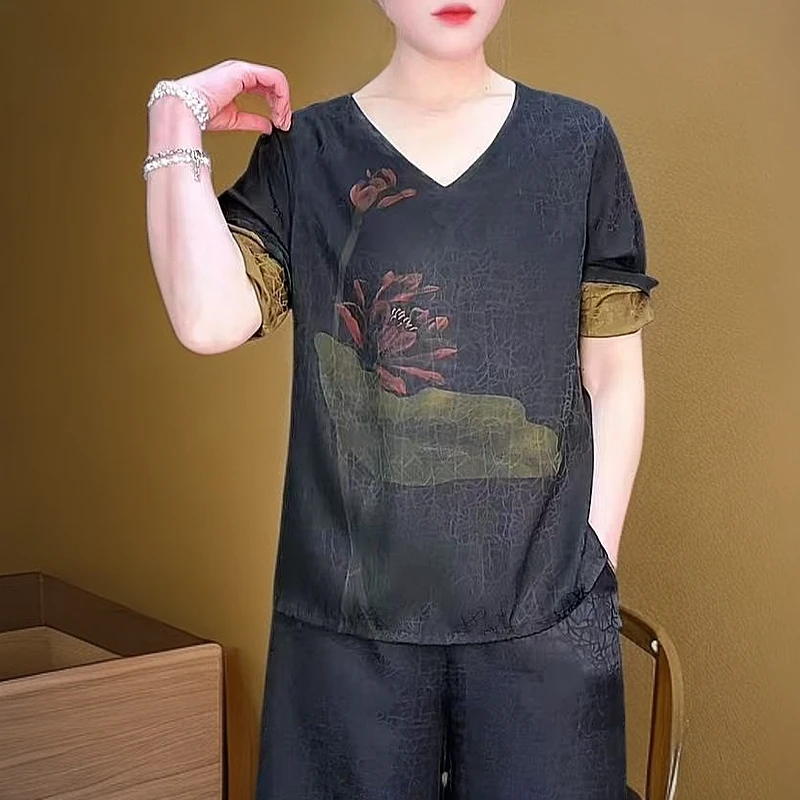 【国潮风】龟裂纹中袖小衫国风古韵