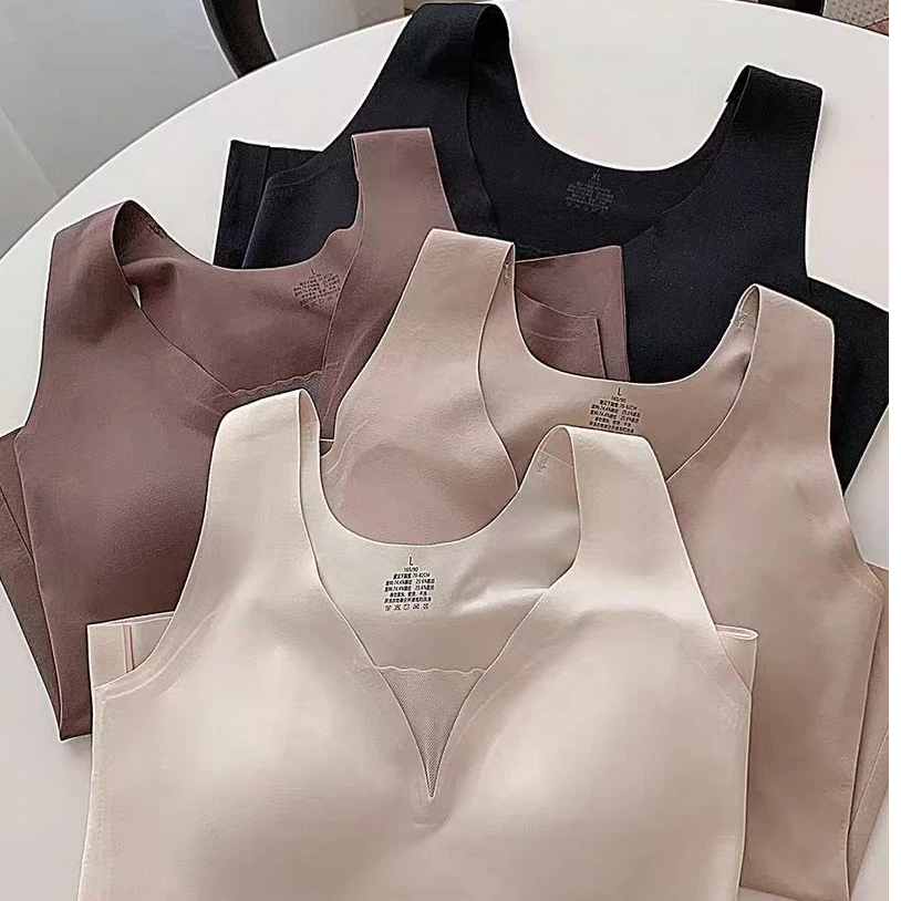 女士无痕背心一体文胸固定杯减压内衣打底保暖内衣6088/6089