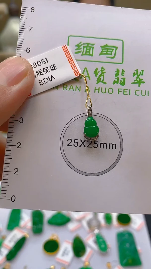 【闪购商品】翡翠颈饰18K金镶嵌天然翡翠A货，支持复检