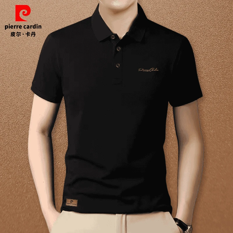 皮尔卡丹高端翻领商务休闲POLO衫男士中青年大码上衣修身显瘦男装