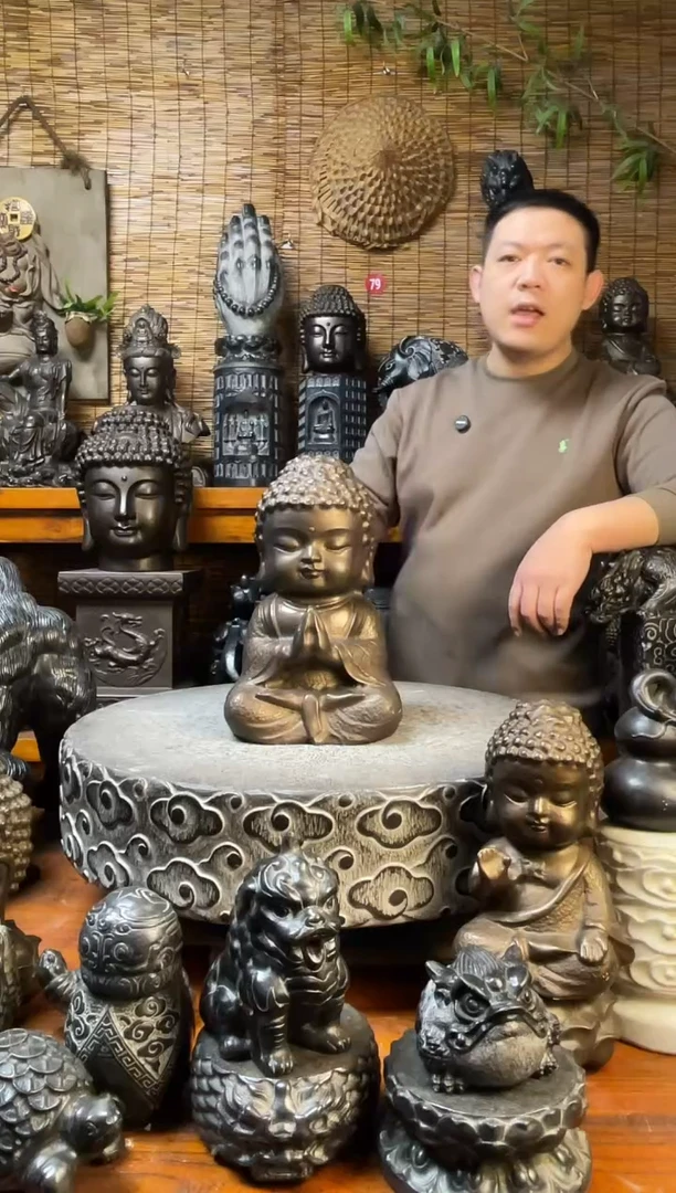 石材30宝宝佛单个天然青石雕刻