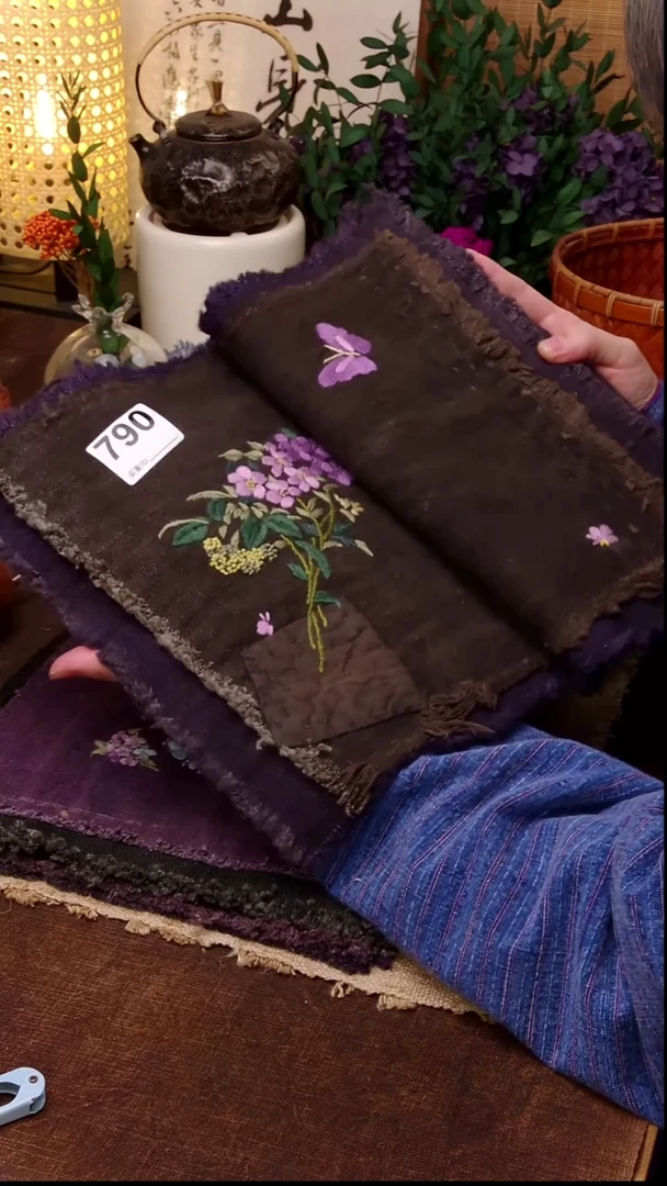 硫* Cici手作刺子绣柿染壶垫杯垫790 ，63*28